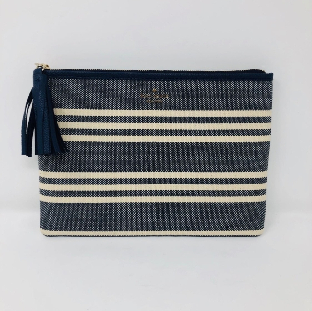 Kate Spade Gia Larchmont Avenue Striped Clutch Bag